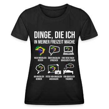 Brasilien Reise Heimatland Brasilien Brasilianer - Frauen Funktions-T-Shirt - Schwarz - Vorne - AI Model Female 172 light (172cm)