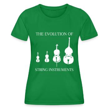 Kontrabass Spruch Streichinstrumente Evolution - Frauen Funktions-T-Shirt - Kelly Green - Vorne - AI Model Female 172 dark (172cm)
