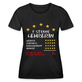 5 Sterne Lehrerin Zeugnis für die Beste Lehrerin - Frauen Funktions-T-Shirt - Schwarz - Vorne - AI Model Female 172 light (172cm)