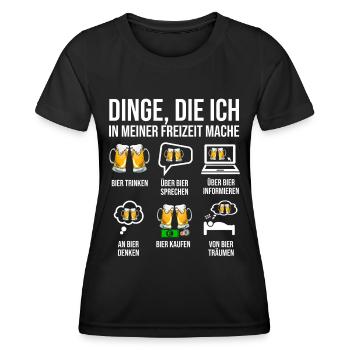 Bier Saufspruch Biertrinker Bierkenner Brauer - Frauen Funktions-T-Shirt - Schwarz - Vorne - AI Model Female 172 light (172cm)