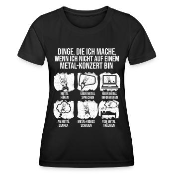 Heavy Metal Konzert Fan Metal Geste - Frauen Funktions-T-Shirt - Schwarz - Vorne - AI Model Female 172 light (172cm)