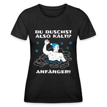 Eisbaden Spruch für Eisbader zum Winterbaden - Frauen Funktions-T-Shirt - Schwarz - Vorne - AI Model Female 172 light (172cm)