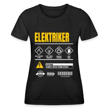 Elektriker Gebrauchsanweisung Elektriker - Frauen Funktions-T-Shirt - Schwarz - Vorne - AI Model Female 172 light (172cm)