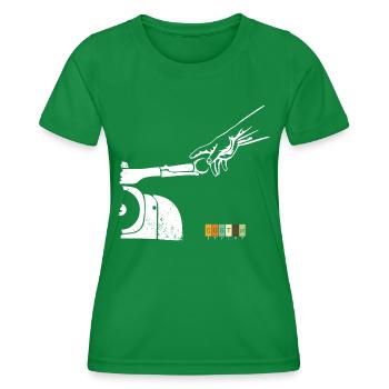 Schwalbefahrer - Simson Schwalbe DDR - T-shirt sport Femme - vert - Devant - AI Model Female 172 dark (172cm)