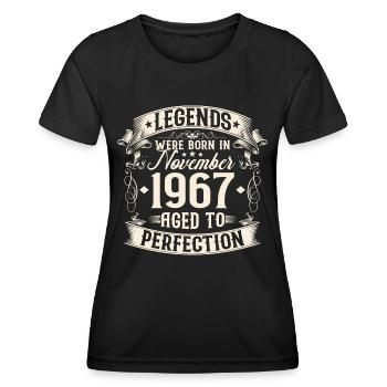Novembre Né en 1967 Légendes Anniversaire - T-shirt sport Femme - noir - Devant - AI Model Female 172 light (172cm)
