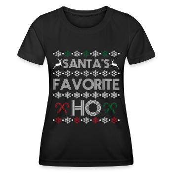 Santa's favorite ho - T-shirt sport Femme - noir - Devant - AI Model Female 172 light (172cm)