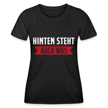 Hinten steht auch was - Frauen Funktions-T-Shirt - Schwarz - Vorne - AI Model Female 172 light (172cm)