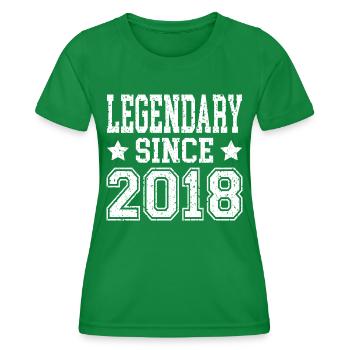 Legendary since 2018 - Women's Functional T-Shirt - kelly green - Front - AI Model Female 172 dark (172cm)