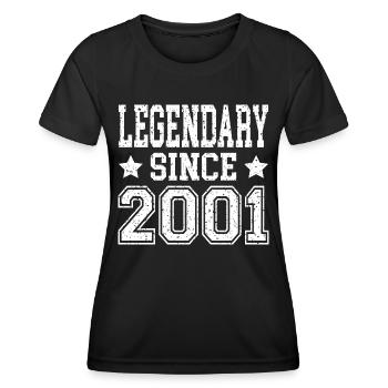 Légendaire depuis 2001 - T-shirt sport Femme - noir - Devant - AI Model Female 172 light (172cm)