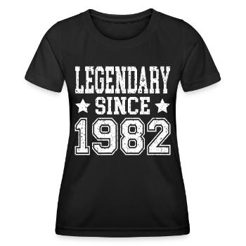 Légendaire depuis 1982 - T-shirt sport Femme - noir - Devant - AI Model Female 172 light (172cm)