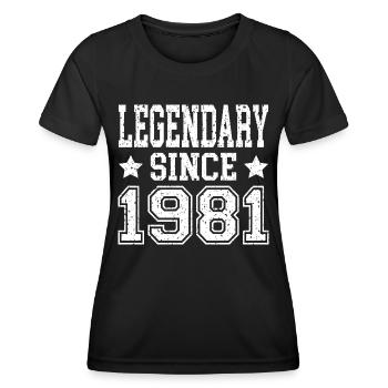 Legendary since 1981 - Frauen Funktions-T-Shirt - Schwarz - Vorne - AI Model Female 172 light (172cm)