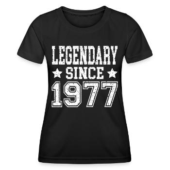 Légendaire depuis 1977 - T-shirt sport Femme - noir - Devant - AI Model Female 172 light (172cm)