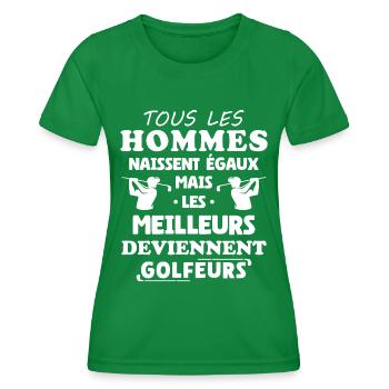 Bessere Männer werden Golfer Humor - Frauen Funktions-T-Shirt - Kelly Green - Vorne - AI Model Female 172 dark (172cm)