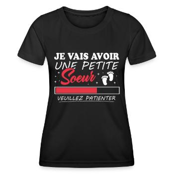 Ich werde eine kleine Schwester haben - Frauen Funktions-T-Shirt - Schwarz - Vorne - AI Model Female 172 light (172cm)
