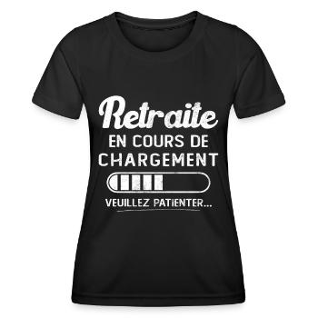 Retreat wird geladen, bitte warten - Frauen Funktions-T-Shirt - Schwarz - Vorne - AI Model Female 172 light (172cm)