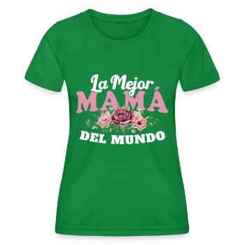 The World's Best Mom Mother's Day Gift - Women's Functional T-Shirt - kelly green - Front - AI Model Female 172 dark (172cm)