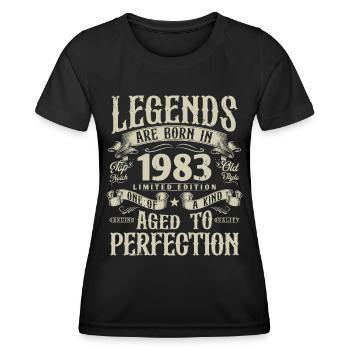 Né en 1983 Legends Vintage Birthday - T-shirt sport Femme - noir - Devant - AI Model Female 172 light (172cm)