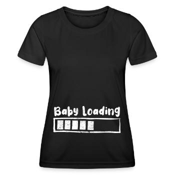 Baby loading - Schwangerschaft - Geschenk - Frauen Funktions-T-Shirt - Schwarz - Vorne - AI Model Female 172 light (172cm)