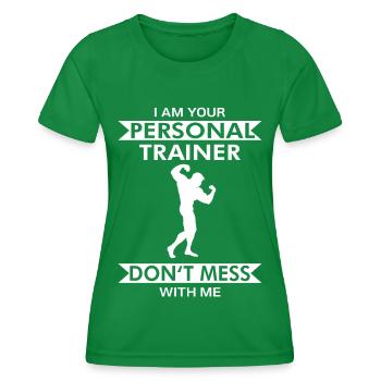Personal Trainer Fitness Coach - Women's Functional T-Shirt - kelly green - Front - AI Model Female 172 dark (172cm)