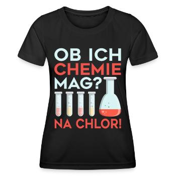 Chemie Kolben Labor Lehrer - Frauen Funktions-T-Shirt - Schwarz - Vorne - AI Model Female 172 light (172cm)