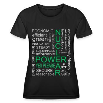 Atomkraft, Ja bitte, Kernenergie - Frauen Funktions-T-Shirt - Schwarz - Vorne - AI Model Female 172 light (172cm)