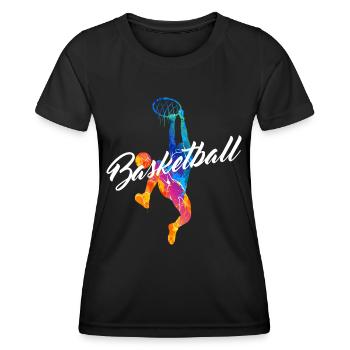 Basketball Player Basketball Player Streetball Sport - Women's Functional T-Shirt - black - Front - AI Model Female 172 light (172cm)