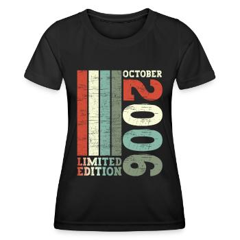 October Vintage 2006 16th Birthday Gift Cool - Women's Functional T-Shirt - black - Front - AI Model Female 172 light (172cm)