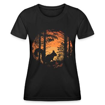 Squirrel Forest Tree Squirrel Squirrel - Women's Functional T-Shirt - black - Front - AI Model Female 172 light (172cm)