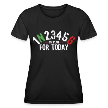 Motorrad / Biker - Motorradfahrer Schaltung - Frauen Funktions-T-Shirt - Schwarz - Vorne - AI Model Female 172 light (172cm)