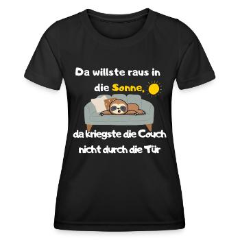 Fun Design-Geschenkidee-Lustiges Design - Faultier - Frauen Funktions-T-Shirt - Schwarz - Vorne - AI Model Female 172 light (172cm)