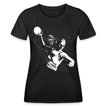 Joueur de handball Tenue de ballon de handball Joueur de handball - T-shirt sport Femme - noir - Devant - AI Model Female 172 light (172cm)