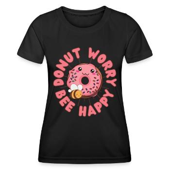 Donut s’inquiète Donut bees kawaii dire - T-shirt sport Femme - noir - Devant - AI Model Female 172 light (172cm)