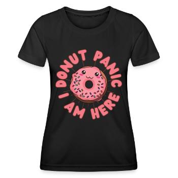 Donut panique Donut kawaii - T-shirt sport Femme - noir - Devant - AI Model Female 172 light (172cm)
