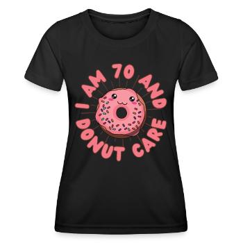 I Donut care 70 anniversaire Donut kawaii - T-shirt sport Femme - noir - Devant - AI Model Female 172 light (172cm)
