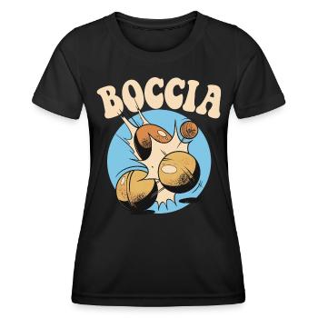 Bocciaspieler Bekleidung mit Boccia Kugeln Boccia - Frauen Funktions-T-Shirt - Schwarz - Vorne - AI Model Female 172 light (172cm)