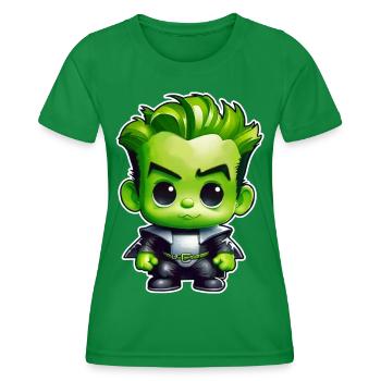 Cute green monster - Women's Functional T-Shirt - kelly green - Front - AI Model Female 172 dark (172cm)