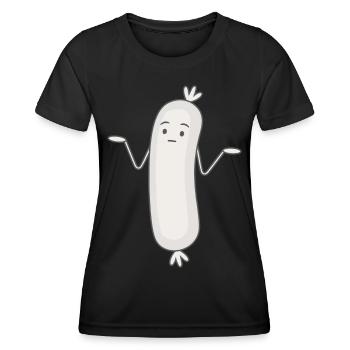 Funny Weisswurst Weisswurscht Wurst Weisswurst - Women's Functional T-Shirt - black - Front - AI Model Female 172 light (172cm)