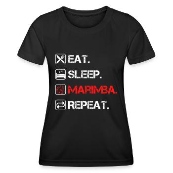 Eat Sleep Marimba Repeat Marimbaphon Vibraphon - Frauen Funktions-T-Shirt - Schwarz - Vorne - AI Model Female 172 light (172cm)