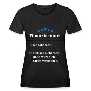 Lustige Finanzbeamte Definition Beamte Finanzamt - Frauen Funktions-T-Shirt - Schwarz - Vorne - AI Model Female 172 light (172cm)