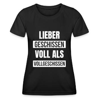 Lustiger Saufspruch zum Saufen Party Betrunken - Frauen Funktions-T-Shirt - Schwarz - Vorne - AI Model Female 172 light (172cm)