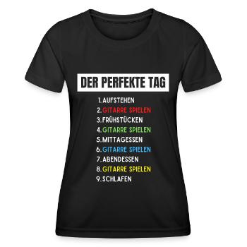 Lustige Gitarren Sprüche Gitarristen Zubehör - Frauen Funktions-T-Shirt - Schwarz - Vorne - AI Model Female 172 light (172cm)