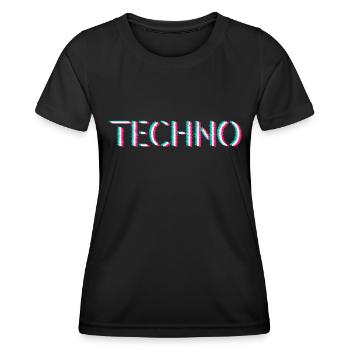 Techno Rave Festival Electro Musik Raver - Frauen Funktions-T-Shirt - Schwarz - Vorne - AI Model Female 172 light (172cm)