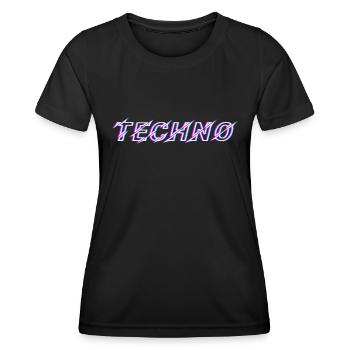Techno Rave Festival Electro Music Raver - T-shirt sport Femme - noir - Devant - AI Model Female 172 light (172cm)