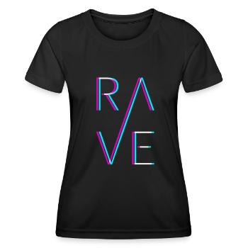 Techno Rave Festival Electro Music Raver - T-shirt sport Femme - noir - Devant - AI Model Female 172 light (172cm)