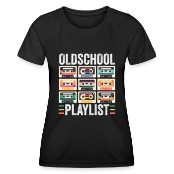 80s 90s Cassette Mixtape Retro Funny - Women's Functional T-Shirt - black - Front - AI Model Female 172 light (172cm)