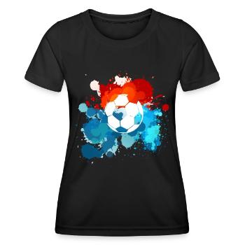 Des couleurs de foot. Idée de cadeau ! - T-shirt sport Femme - noir - Devant - AI Model Female 172 light (172cm)