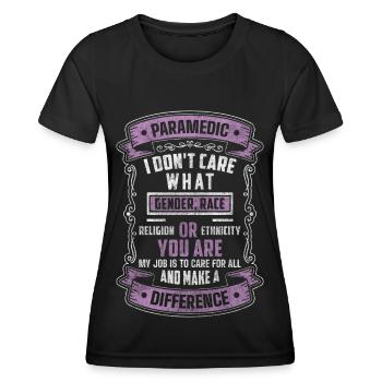 Médecine paramédicale de premiers soins - T-shirt sport Femme - noir - Devant - AI Model Female 172 light (172cm)