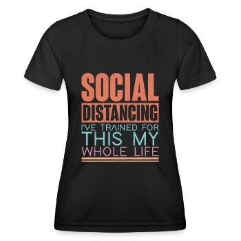 Social Distancing - T-shirt sport Femme - noir - Devant - AI Model Female 172 light (172cm)
