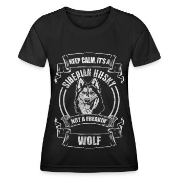 Husky Hunderasse Sibirien Hundebesitzer - Frauen Funktions-T-Shirt - Schwarz - Vorne - AI Model Female 172 light (172cm)