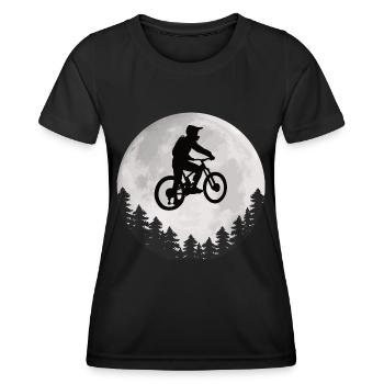 Mountain Bike Moon Mountain Biker Moon - Women's Functional T-Shirt - black - Front - AI Model Female 172 light (172cm)